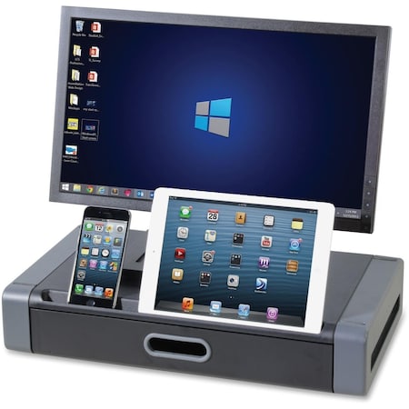 Kantek Kantek  Tablet Slot Monitor Riser, Black & Gray KA464818